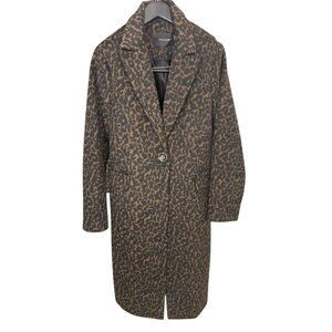 Tahari Leopard Print Long Coat Jacket – Size M – MSRP $395